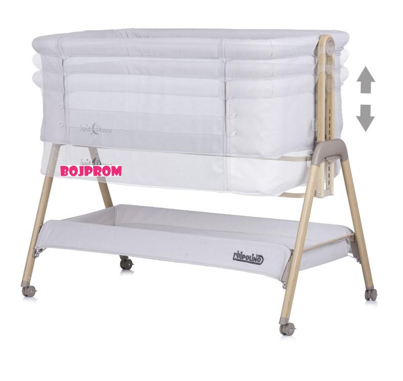 CHIPOLINO KOLIJEVKA SWEET DREAMS GREY STARS/WOOD KOSSD0214SG 