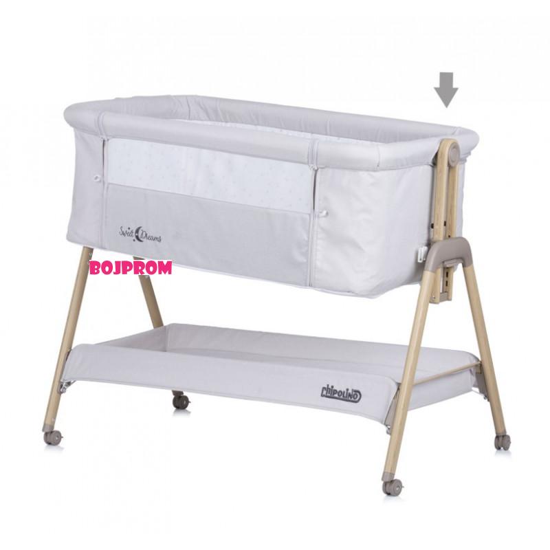 CHIPOLINO KOLIJEVKA SWEET DREAMS GREY STARS/WOOD KOSSD0214SG 