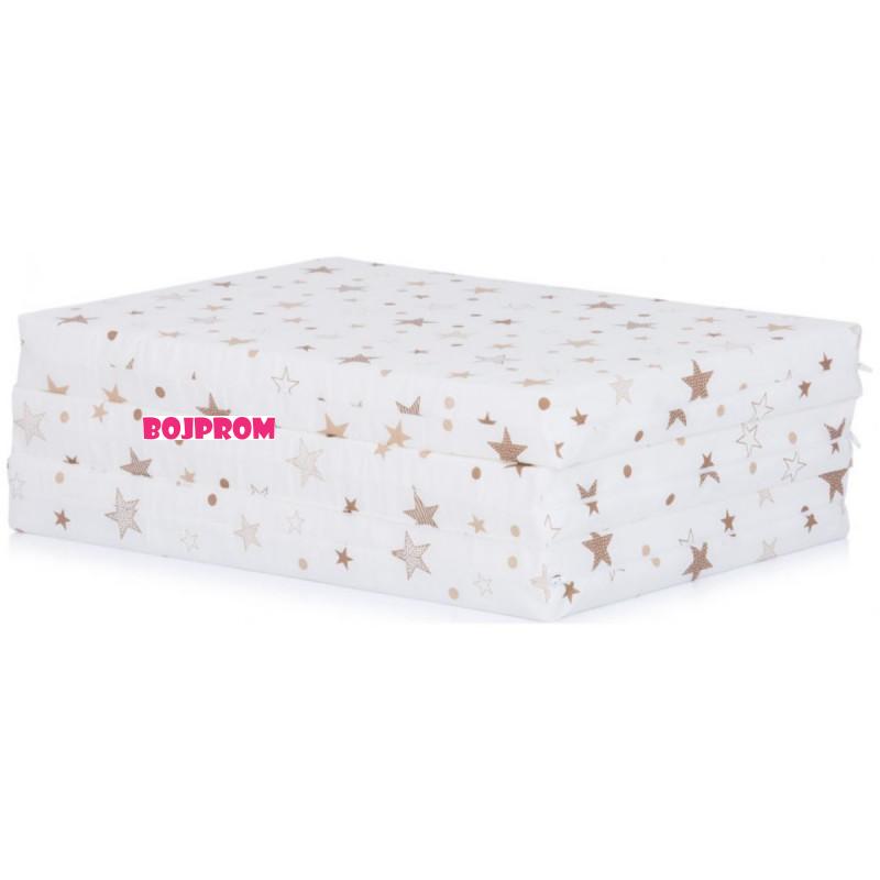 CHIPOLINO PREKLOPIVI DUSEK 60/120/6 WHITE/BEIGE STARS MAT02203WHBE 