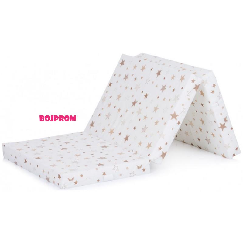 CHIPOLINO PREKLOPIVI DUSEK 60/120/6 WHITE/BEIGE STARS MAT02203WHBE 
