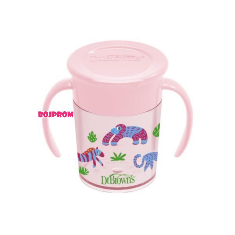 DR BROWNS SOLJA 360 STEPENI NO SPILL 200ML ROZE TC71005 