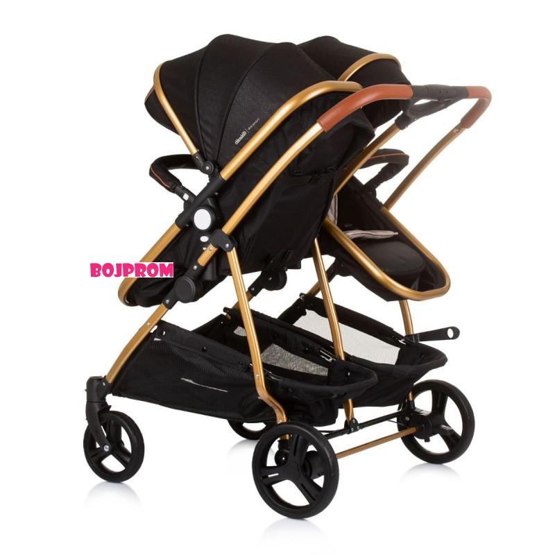 CHIPOLINO KOLICA DUO SMART OBSIDIAN/GOLD KBDS02401OG 