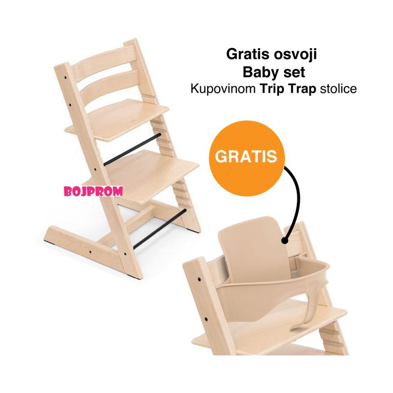 STOKKE TRIPP TRAPP HRANILICA NATURAL+ BEBI SET GRATIS 